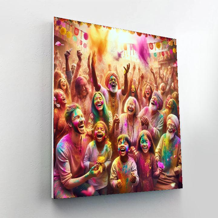 The Festival Of Color (holi) Number Painting