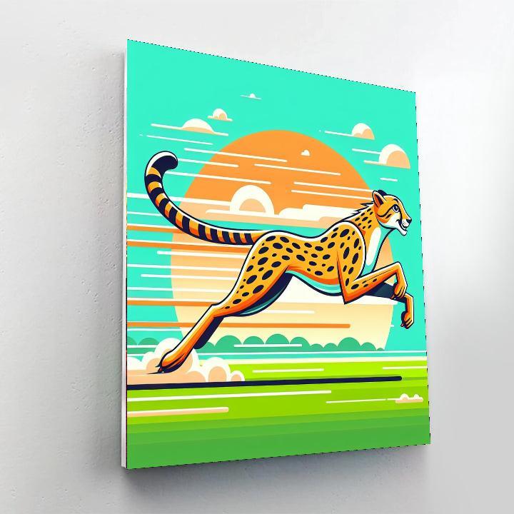 Sporty Cheetah Paint By Color