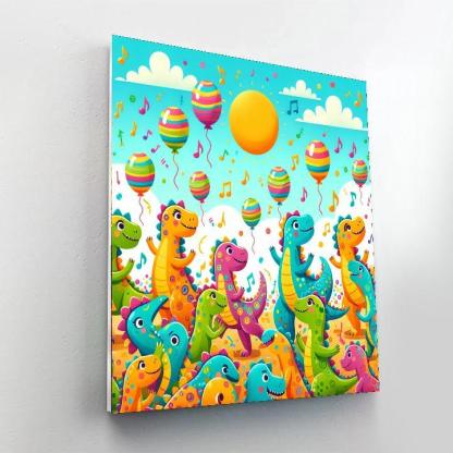 Joyful Dinosaur Dance Party Number Painting