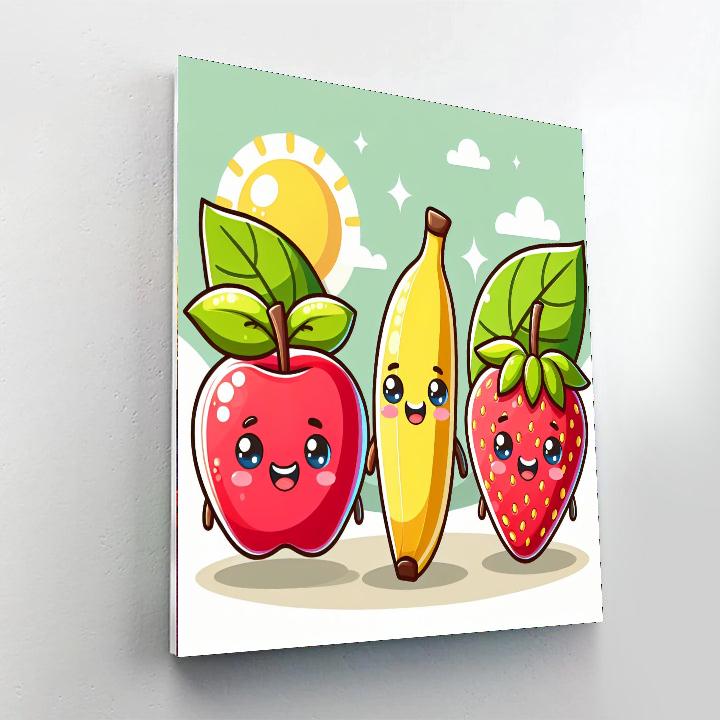 Happy Fruit Friends Painting By Numbers Kit