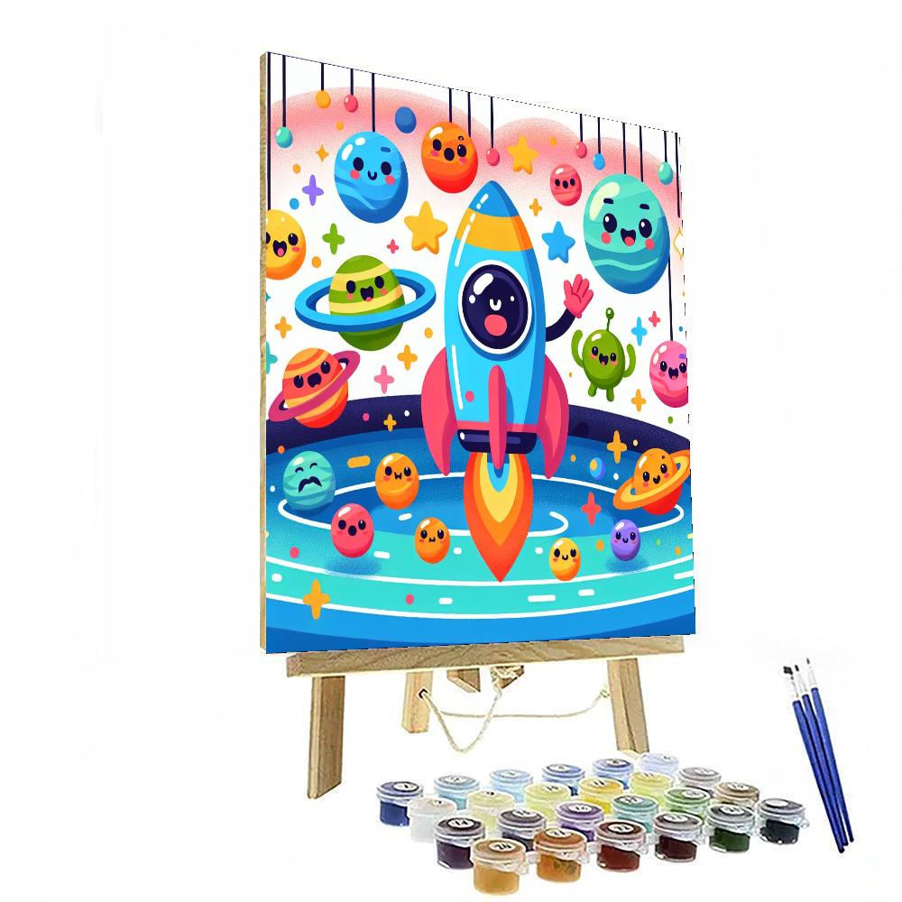 Curious Space Adventure Paint By Numbers Art
