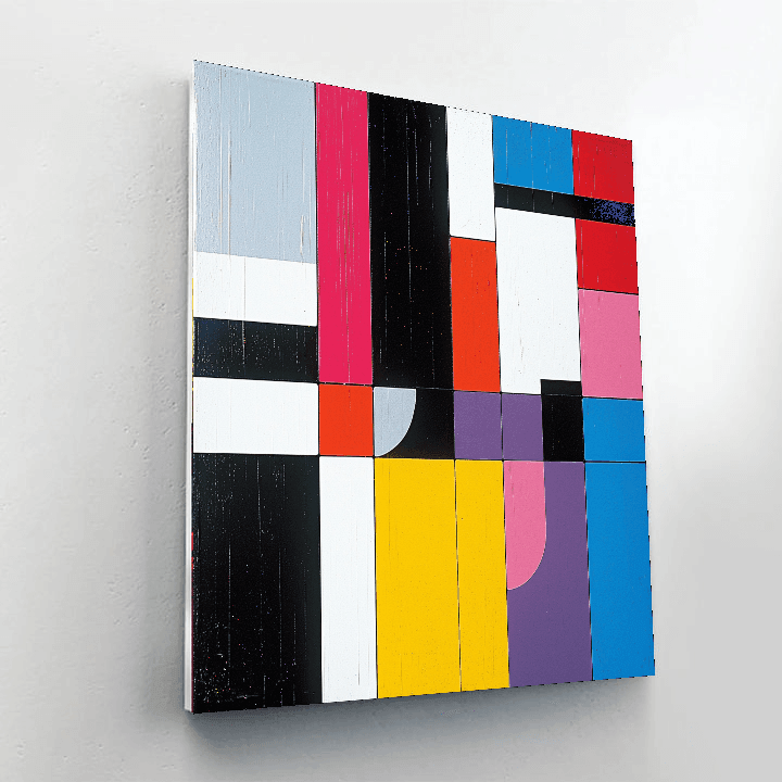 Mondrian Inspired Modern Geometric Abstraction - DIY Painting By Numbers Kit