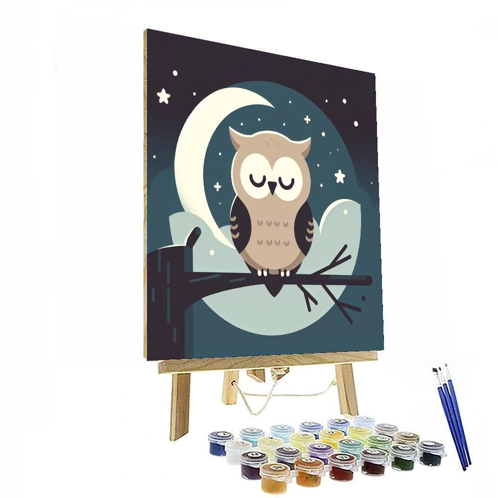 Curious Owl's Night Watch Paint By Numbers Art