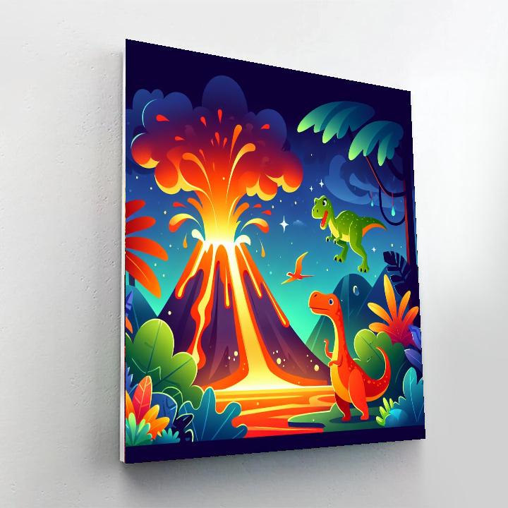 Volcano Adventure Paint By Numbers Art