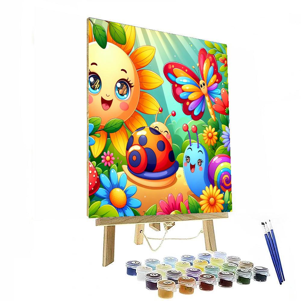 Friendly Garden Creatures Paint By Numbers Art