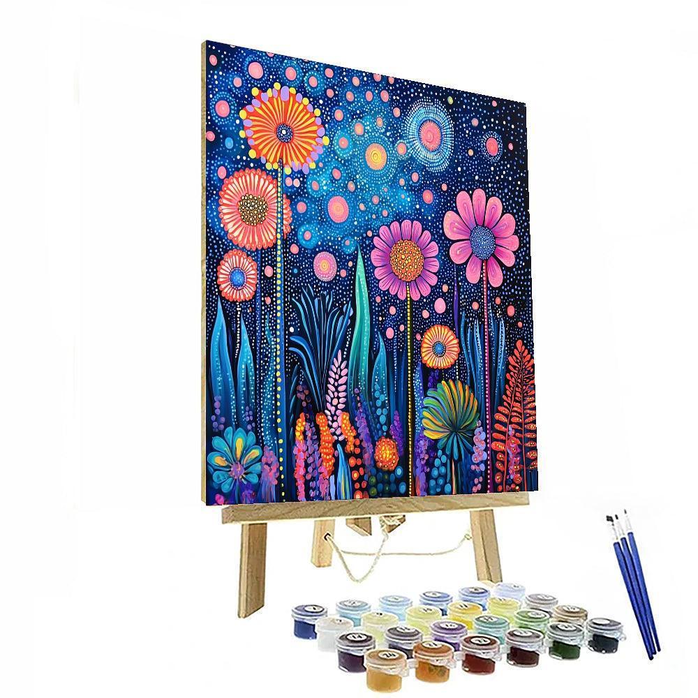 Kusama Inspired Cosmic Blossom  DIY Paint By Numbers