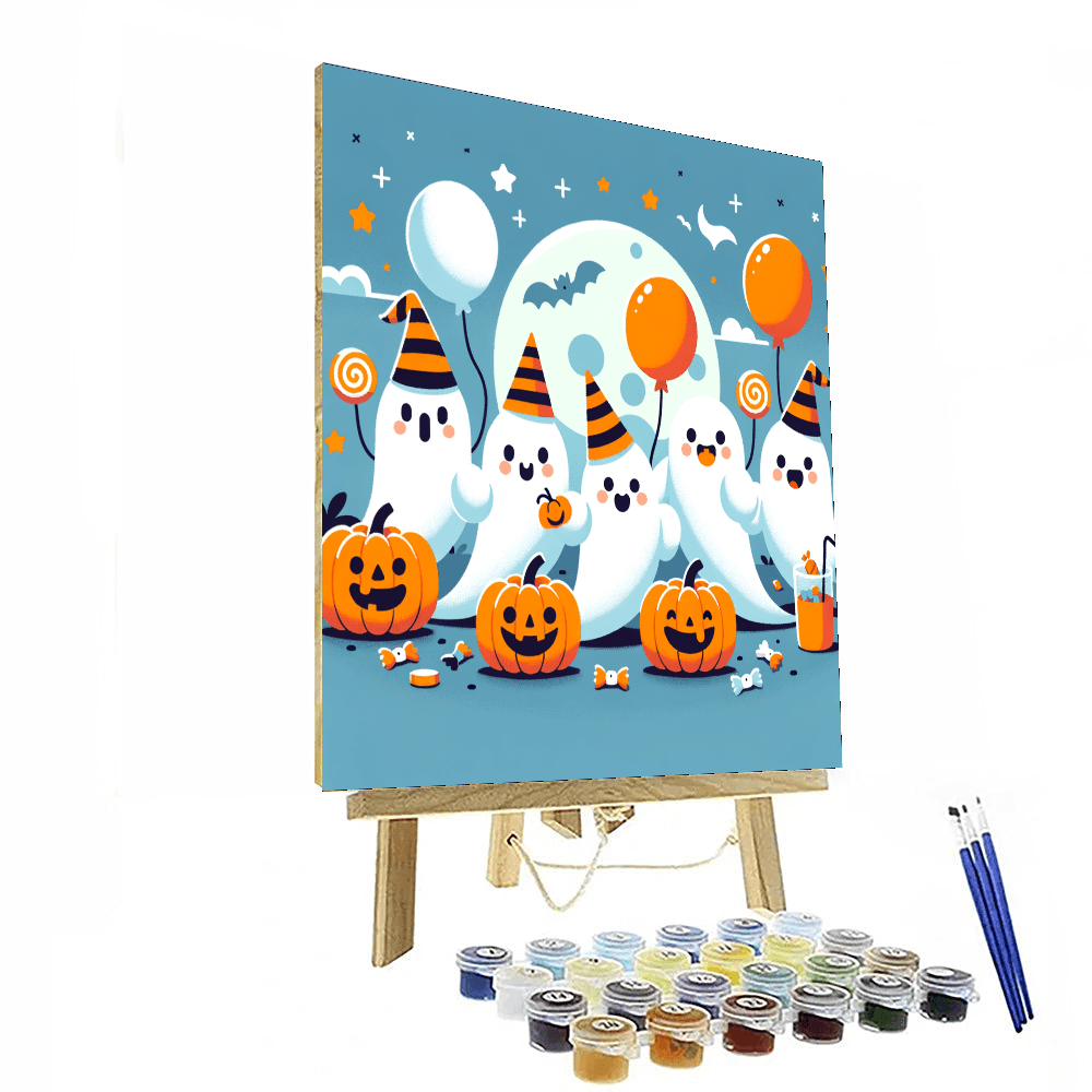 Friendly Ghosts' Halloween Party Paint By Numbers