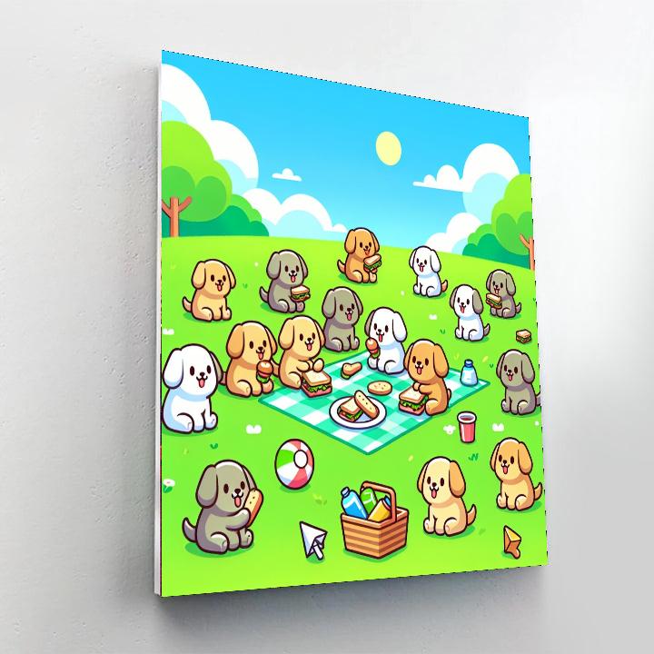Puppy Playtime Picnic DIY Paint By Numbers