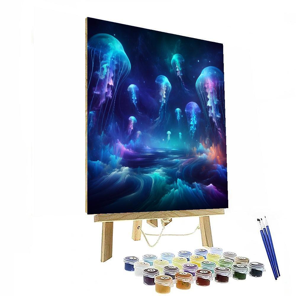 Cosmic Jellyfish Dance Painting Number Kit