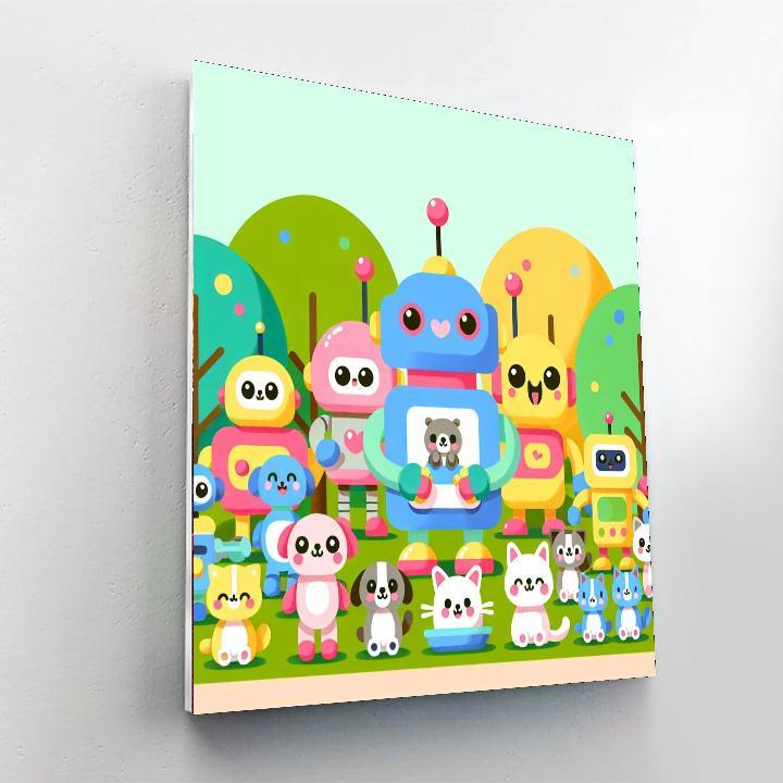 Caring Robot Rescue Paint By Numbers Art