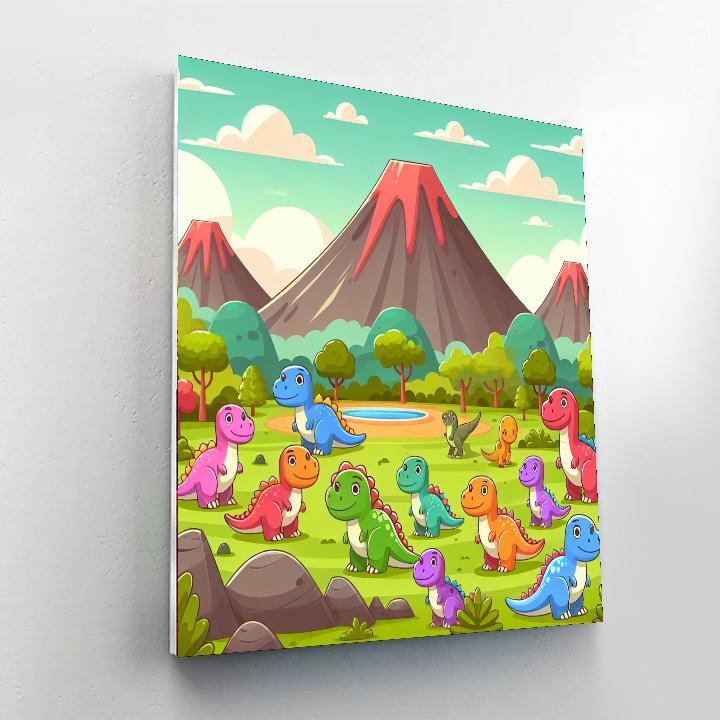 Dreamy Dinosaur Park Painting Number Kit