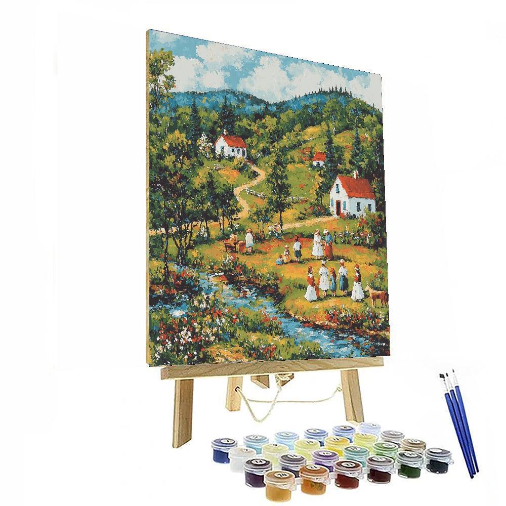 Grandma Moses Inspired Charming Folk Art  Paint By Numbers Kits