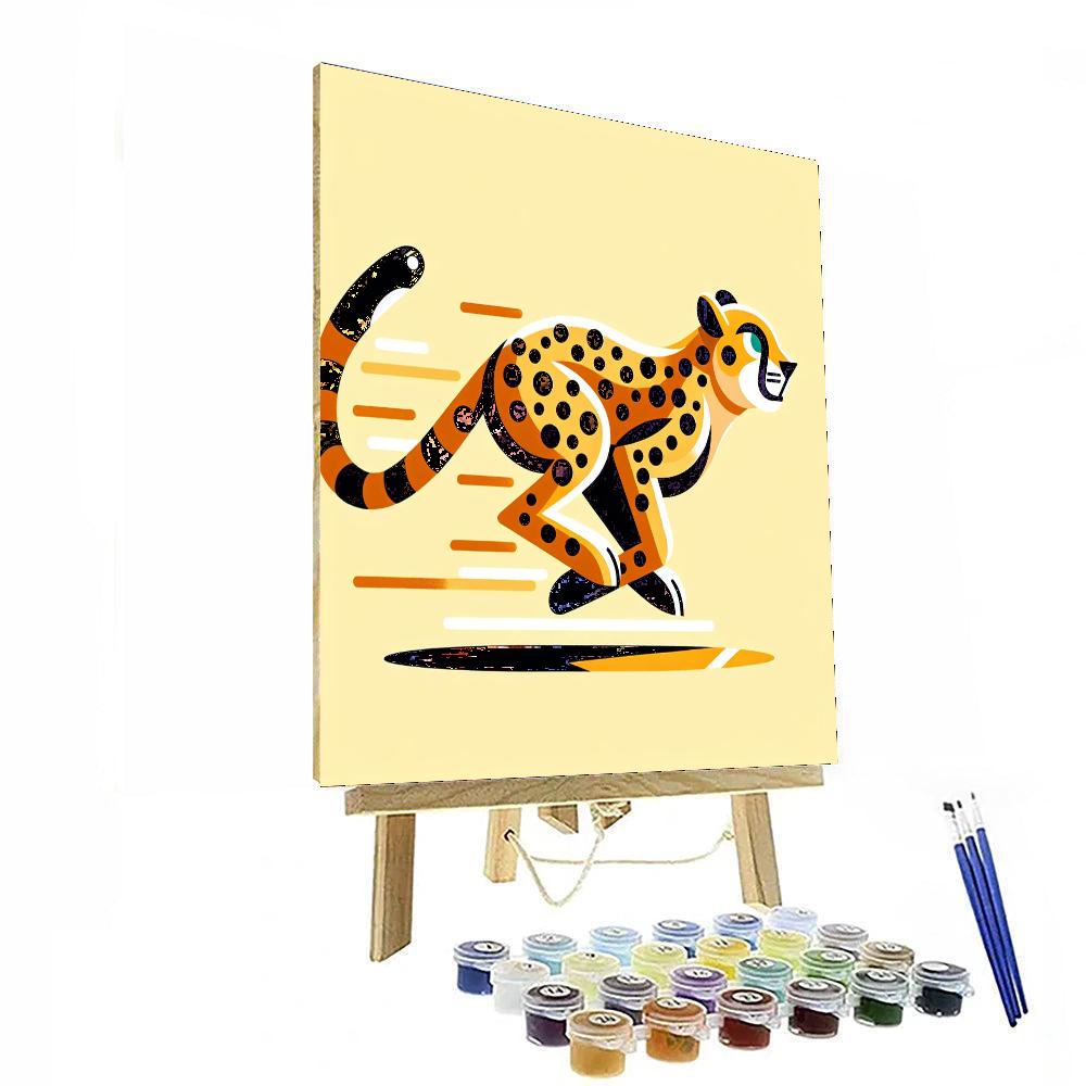 Clever Cheetah Chase Painting Number Kit