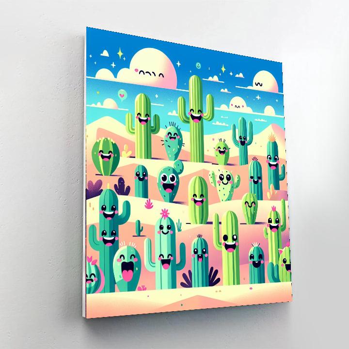 Charming Cactus Friends Painting By Numbers Kit