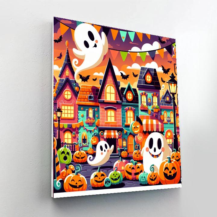 Spooky Halloween Town Number Painting