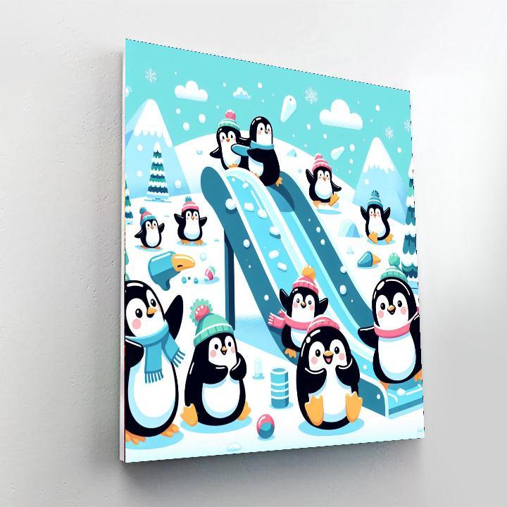 Penguin Snow Day Paint By Numbers