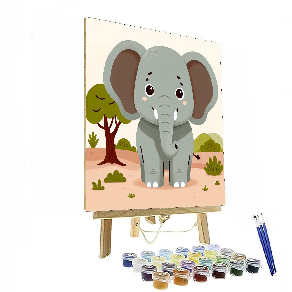 Inquisitive Elephant Paint By Numbers Art
