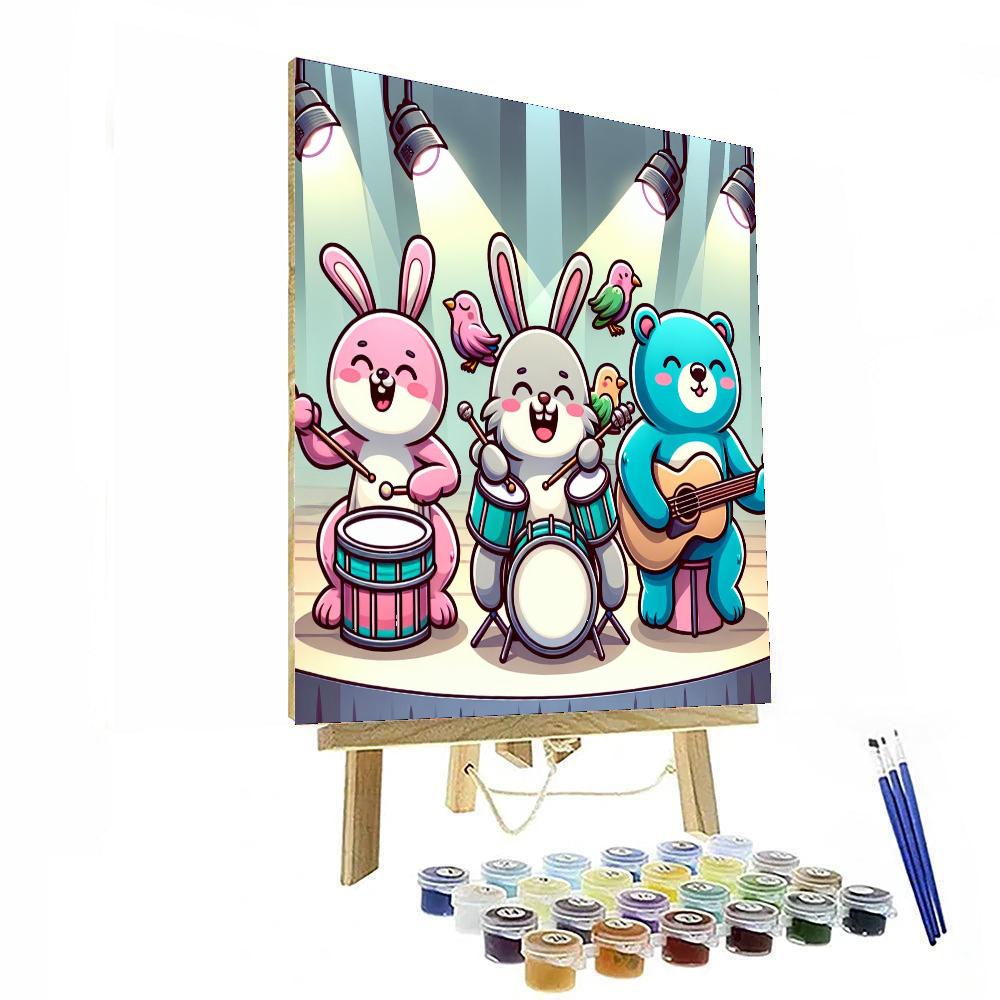 Cheery Animal Band Paint By Numbers Art