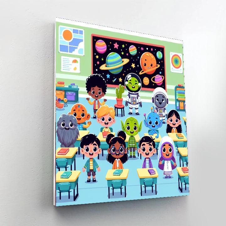 Alien Friend Academy DIY Paint By Numbers
