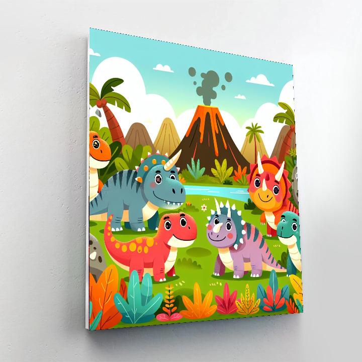 Fantastic Dinosaur Discovery Paint By Numbers Art