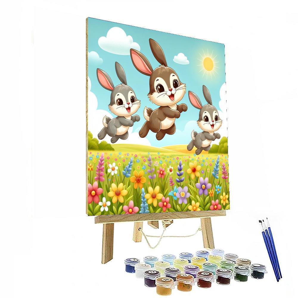 Jumpy Jackrabbits Paint By Numbers Art
