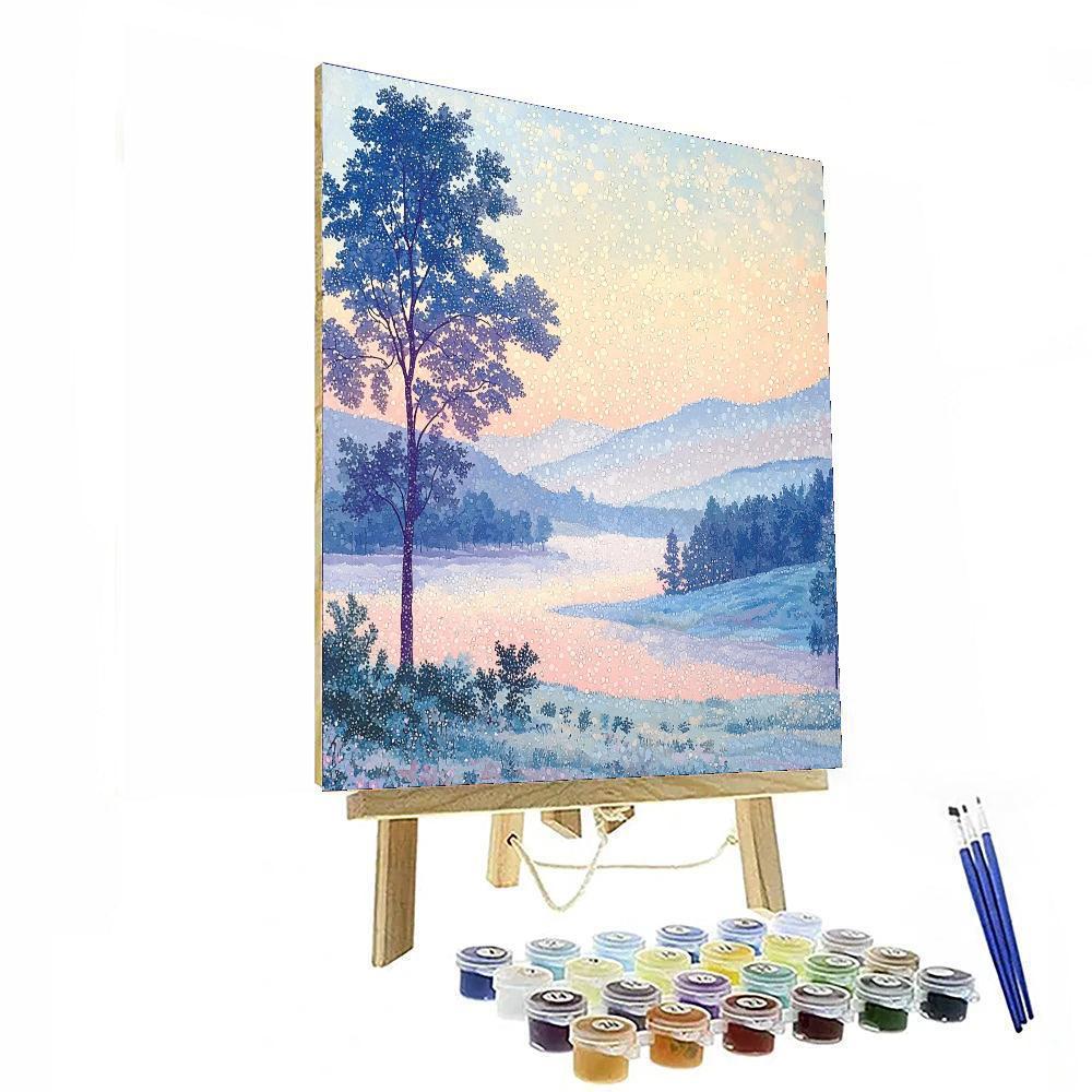 Georges Seurat Inspired Misty Morning Vale  Numbered Painting Kits