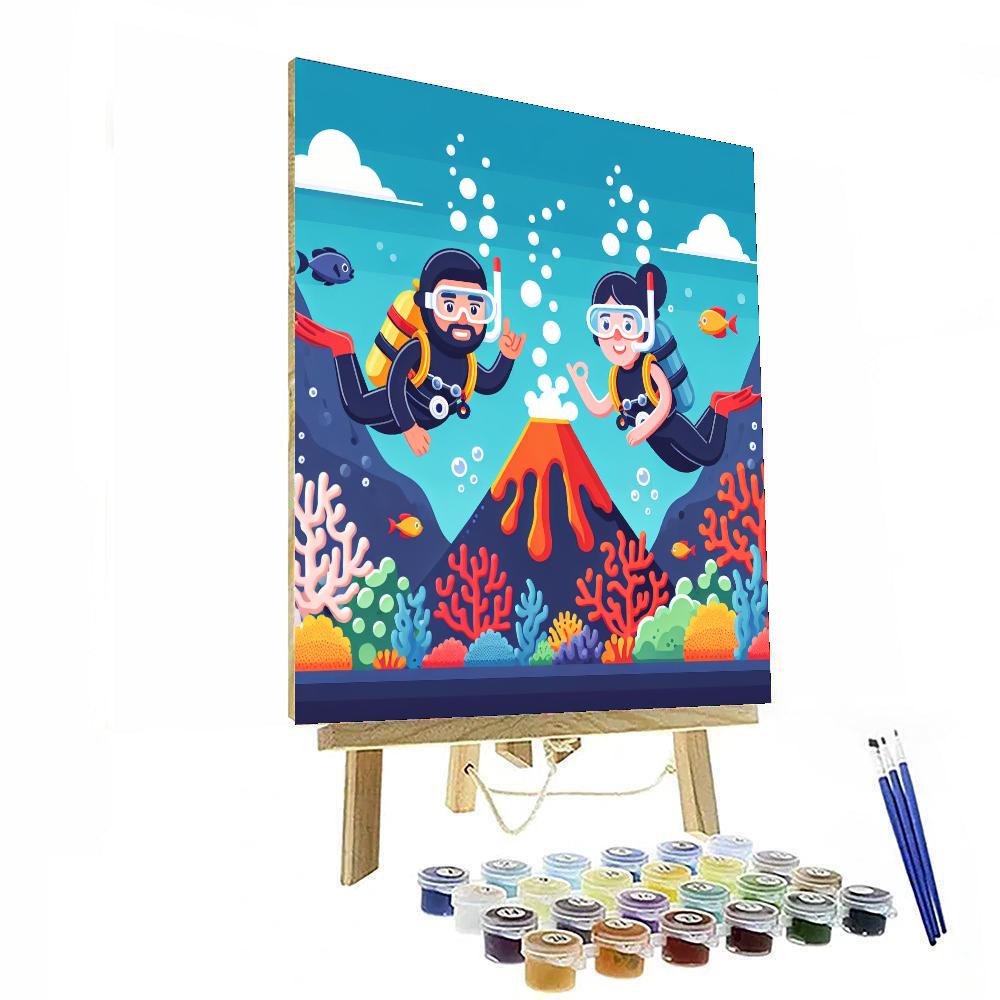 Undersea Volcano Adventure Painting By Numbers Kit