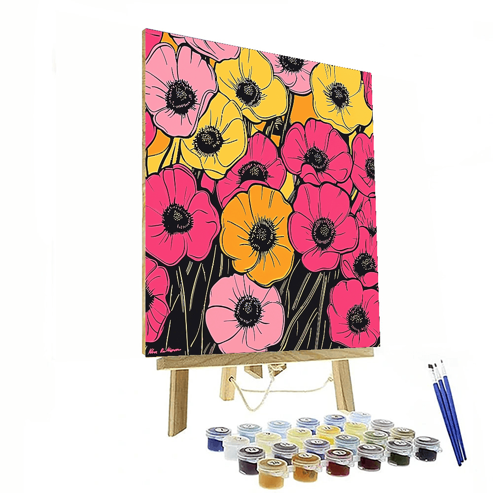 Andy Warhol Inspired Warhol's Floral Pop  Painting By Numbers Kit