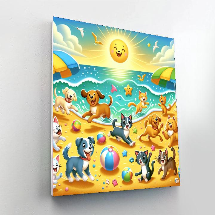 Cuddly Creatures At The Beach Paint By Numbers