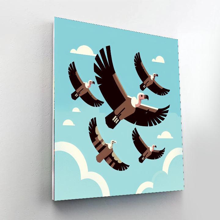 Vibrant Vulture Vantage Number Painting