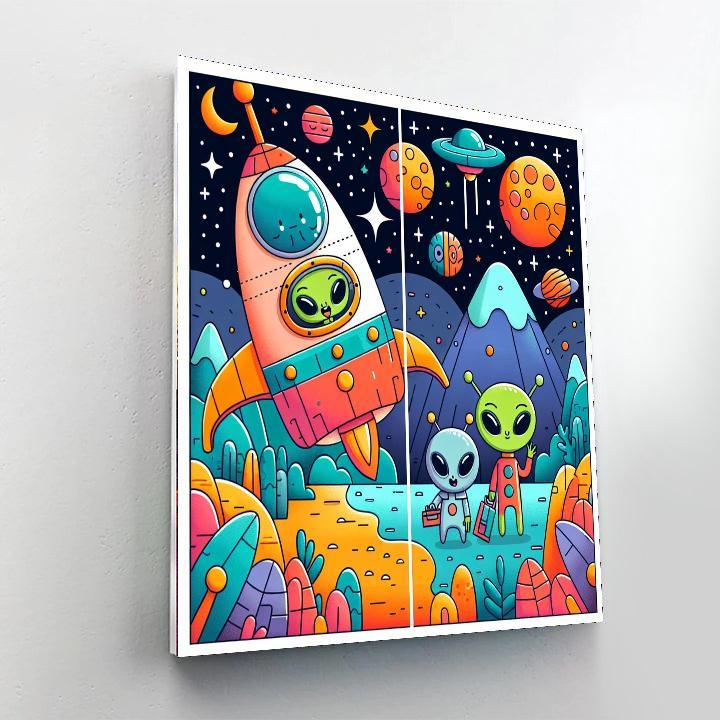 Alien Adventure Quest DIY Paint By Numbers