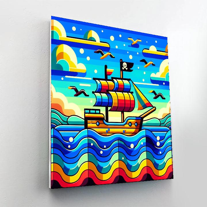 Pirate Adventure On High Seas Paint By Color