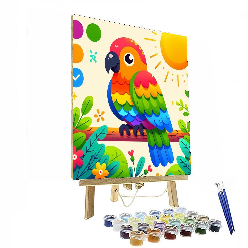 Bright Rainbow Parrot Paint By Number