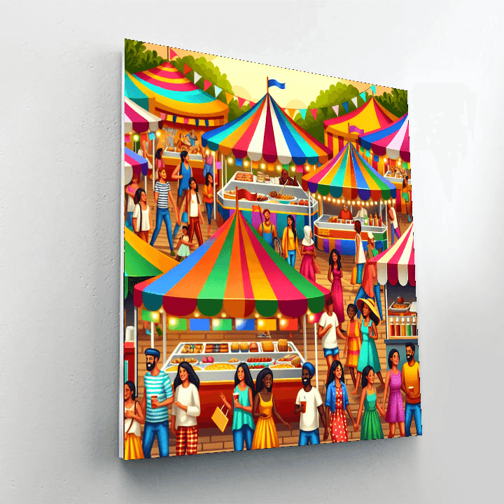 Energetic Summer Festival Number Painting