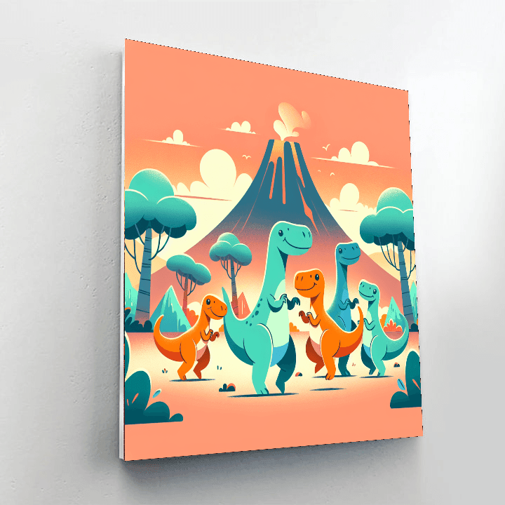 Dinosaur Dance-off Paint By Color