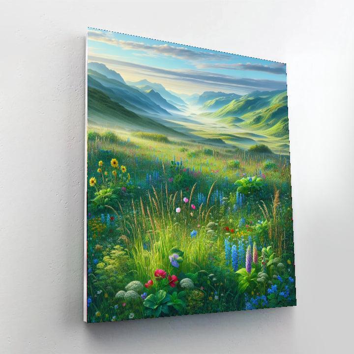 Alpine Meadow Morning Paint By Color
