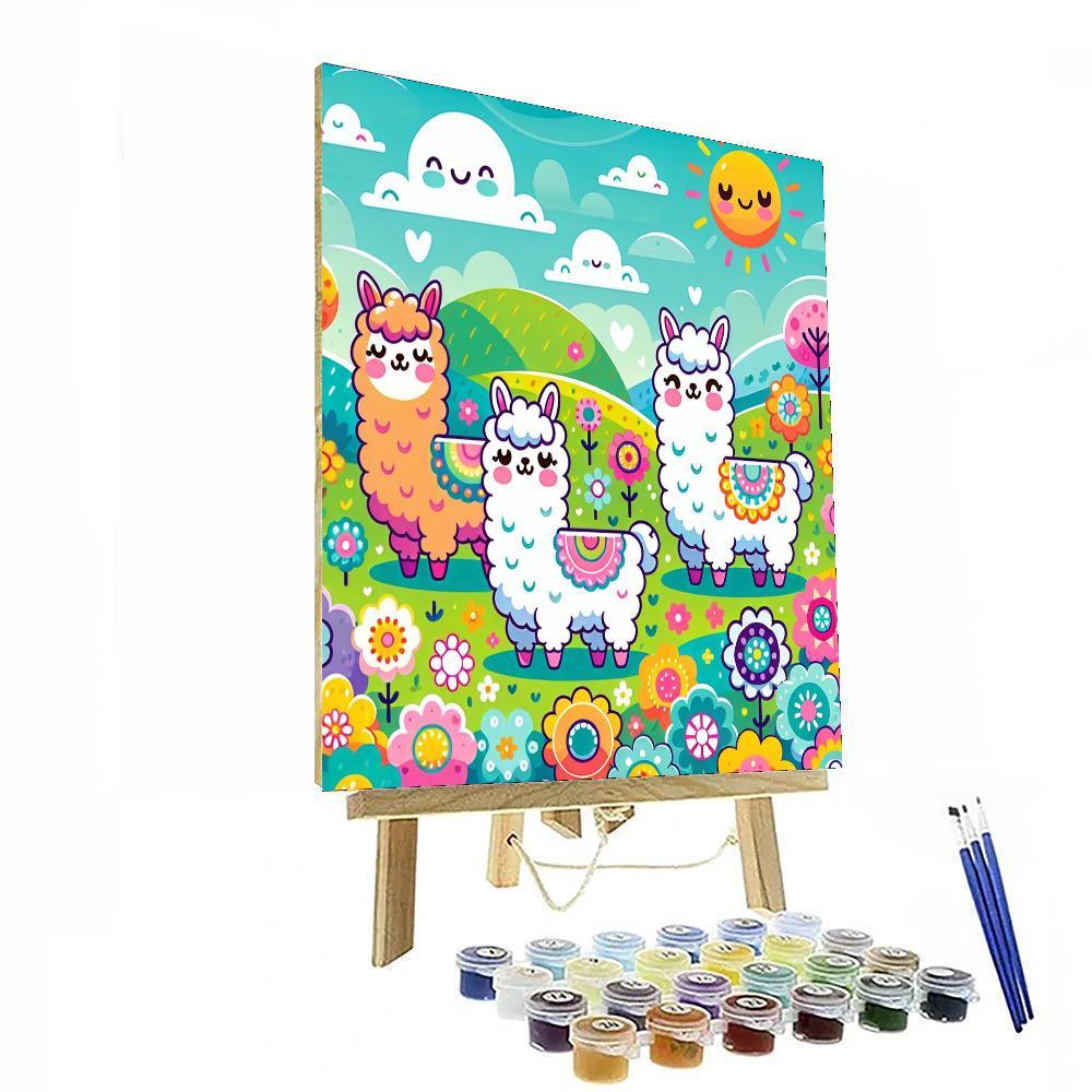 Adorable Alpaca Farm Numbered Painting Kits