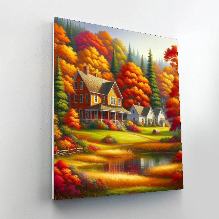 Rural Autumn Scene Painting By Numbers Kit