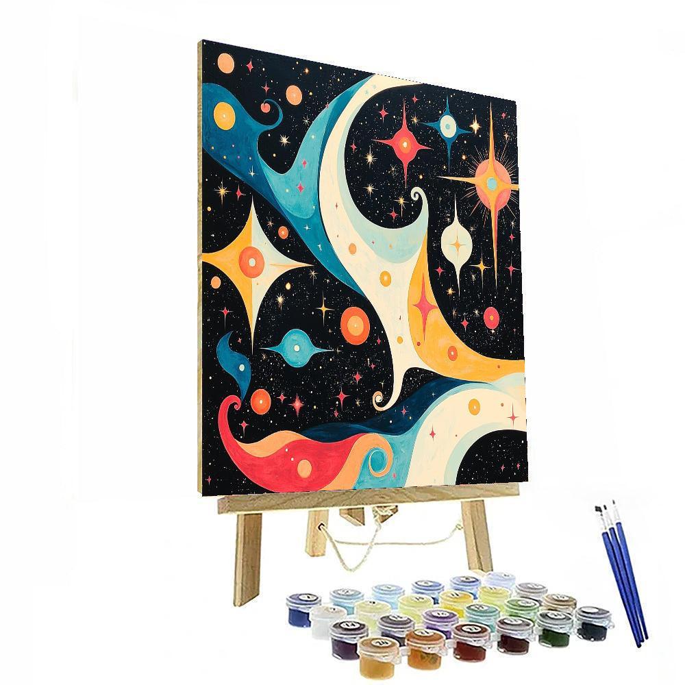 Joan Miró Inspired Cosmic Embrace  Numbered Painting Kits