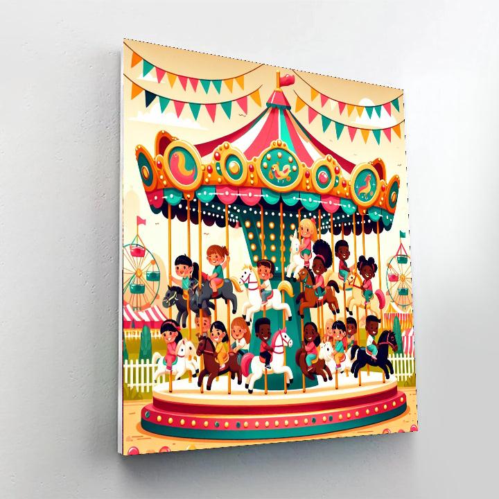 Colorful Carnival Carousel Painting By Numbers Kit