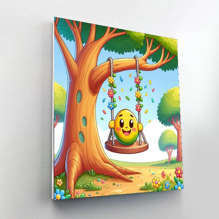 Joyful Tree Swing DIY Paint By Numbers