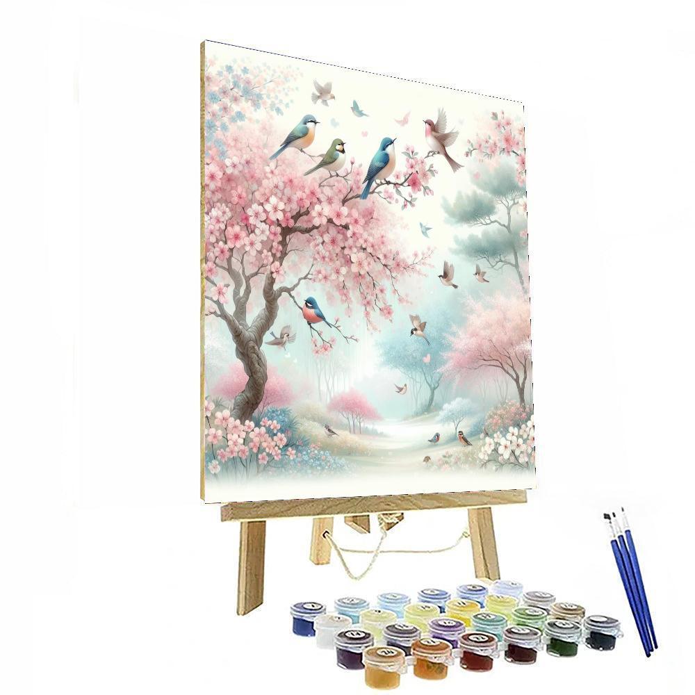 Spring Blossoms In Pastel Paint By Numbers Art