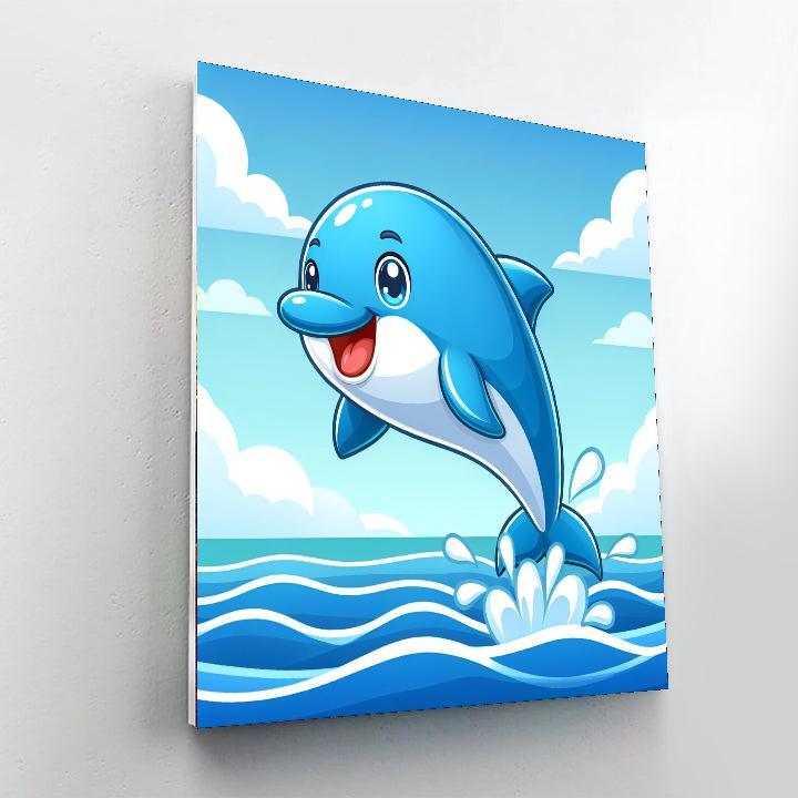 Dolphin Splash Paint By Numbers