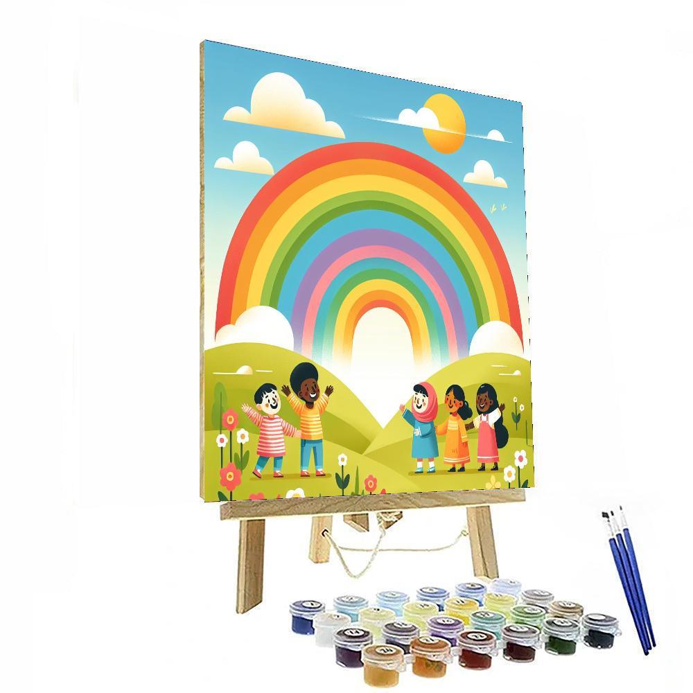 Playful Rainbow Pals Paint By Color