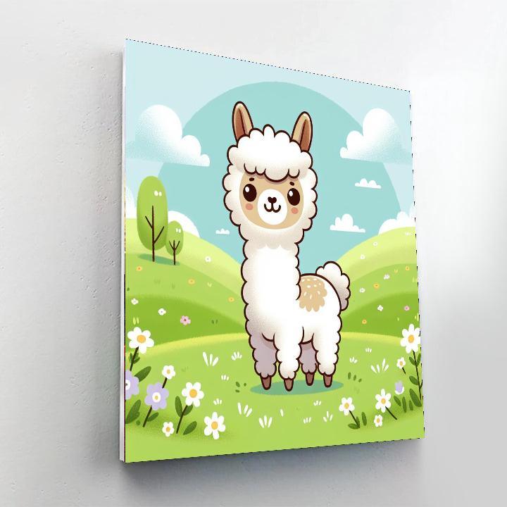 Cuddly Alpaca Paint By Numbers Art