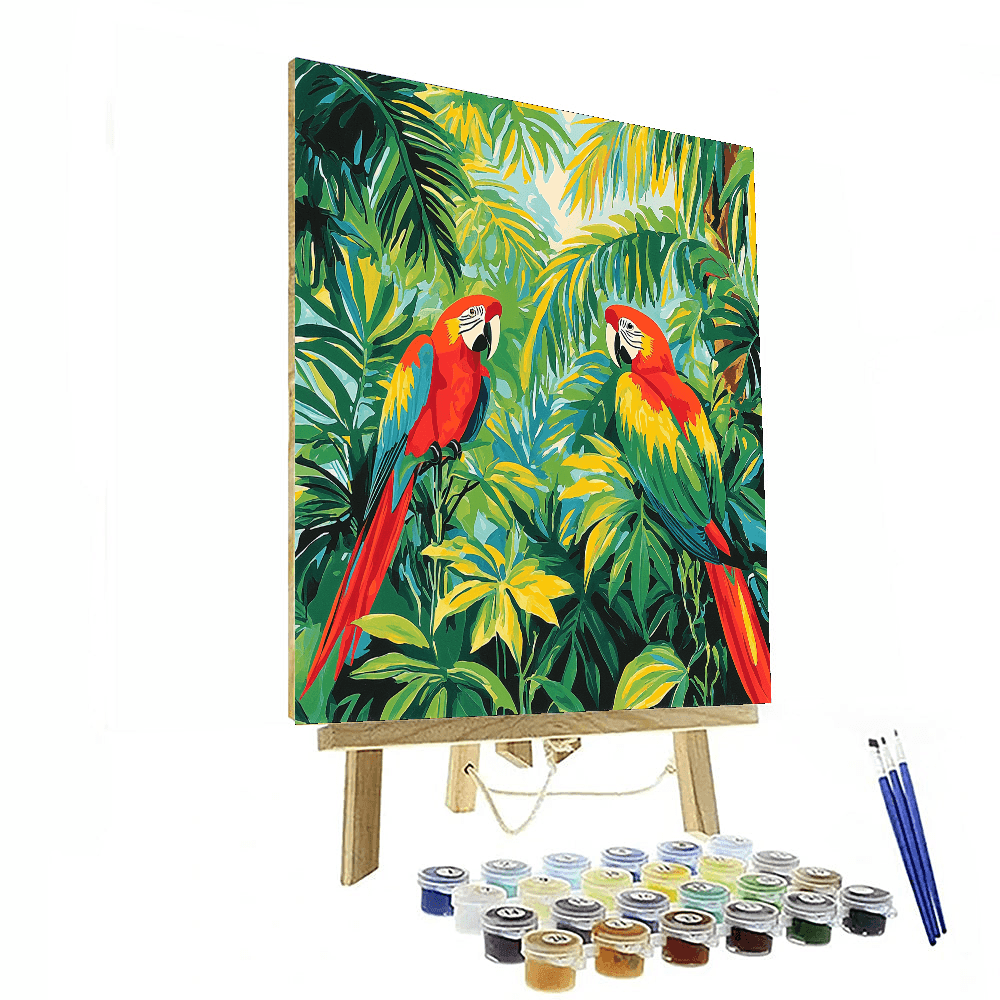 Franz Marc Inspired Tropical Parrot Haven  Paint By Color