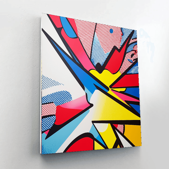Roy Lichtenstein Inspired Geometric Pop Fiesta  Numbered Painting Kits