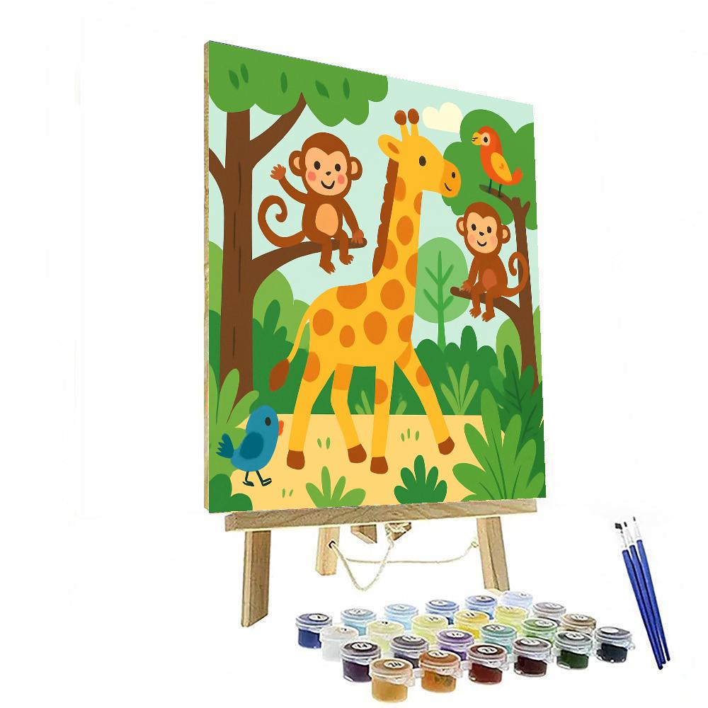 Giraffe's Jungle Stroll Numbered Painting Kits