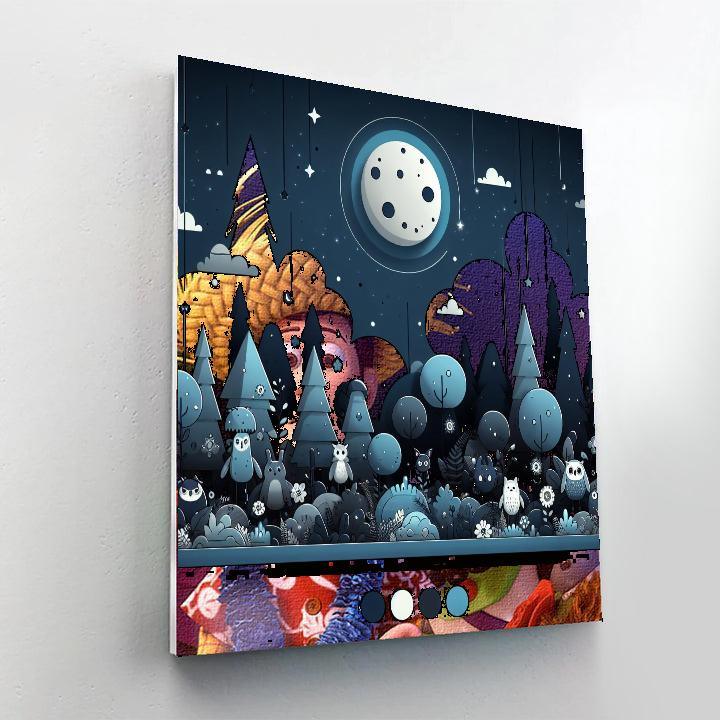 Moonlit Forest Quest Paint By Numbers Art