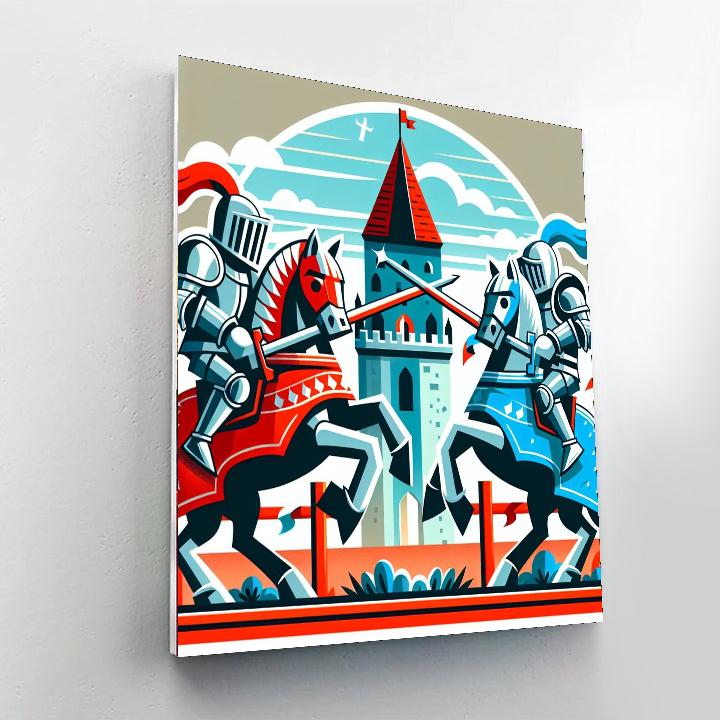 Medieval Knights Challenge DIY Paint By Numbers